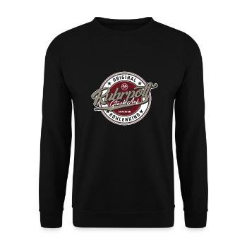 Ruhrpott - original Kohlenkind - Unisex Pullover - Schwarz - Vorne - Alina (178cm) & Michal (187cm)