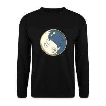 Cats ying yang - Unisex Sweatshirt - black - Front - Alina (178cm) & Michal (187cm)