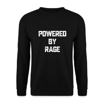Powered by Rage Motivation Gift - Unisex Sweatshirt - black - Front - Alina (178cm) & Michal (187cm)