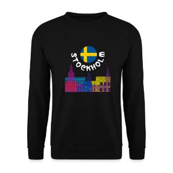 stockholm - Unisex Sweatshirt - black - Front - Alina (178cm) & Michal (187cm)