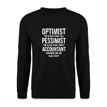 Comptable combien a coûté le cadeau en verre - Sweat-shirt Unisexe - noir - Devant - Alina (178cm) & Michal (187cm)