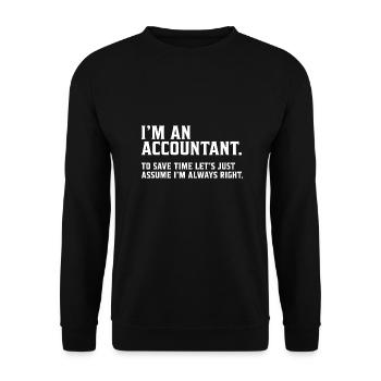 Je suis un comptable comptable conseiller financier cadeau - Sweat-shirt Unisexe - noir - Devant - Alina (178cm) & Michal (187cm)