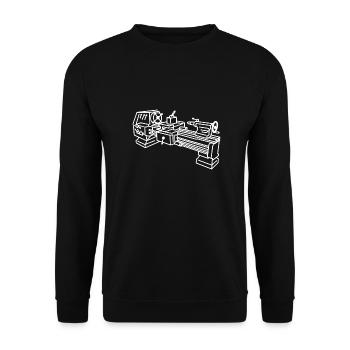 Lathe mechanic workshop gift - Unisex Sweatshirt - black - Front - Alina (178cm) & Michal (187cm)