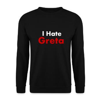 Hate Greta - Unisex Sweatshirt - black - Front - Alina (178cm) & Michal (187cm)
