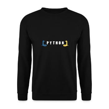 Python Entwickler Programmierer Coder Geschenkidee - Unisex Pullover - Schwarz - Vorne - Alina (178cm) & Michal (187cm)