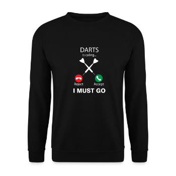 Dart appelle Darts Dart Player Gift - Sweat-shirt Unisexe - noir - Devant - Alina (178cm) & Michal (187cm)