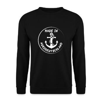 Made in Norddeutschland Norden Geschenk - Unisex Pullover - Schwarz - Vorne - Alina (178cm) & Michal (187cm)