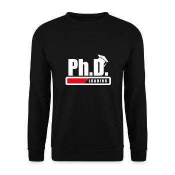 Student Ph.D. Loading Doctoral student Funny gift - Unisex Sweatshirt - black - Front - Alina (178cm) & Michal (187cm)