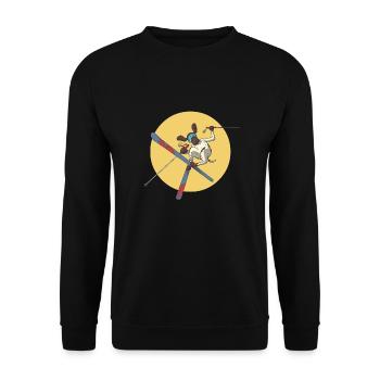 Chien à poil court allemand ski sur skis - Sweat-shirt Unisexe - noir - Devant - Alina (178cm) & Michal (187cm)