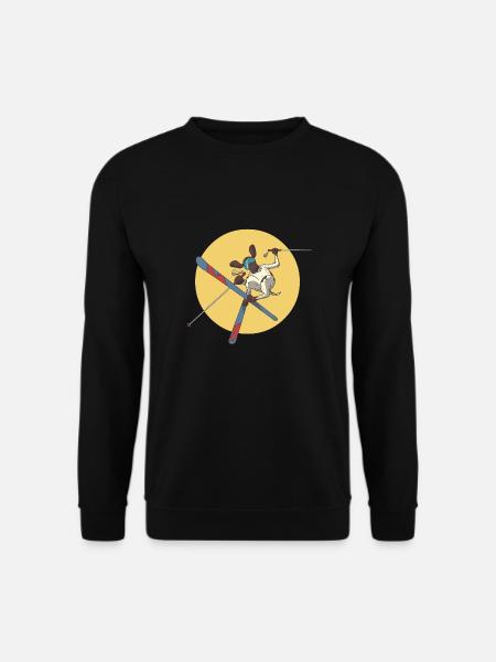 German Shorthaired Pointer dog skiing on skis - Unisex Sweatshirt - black