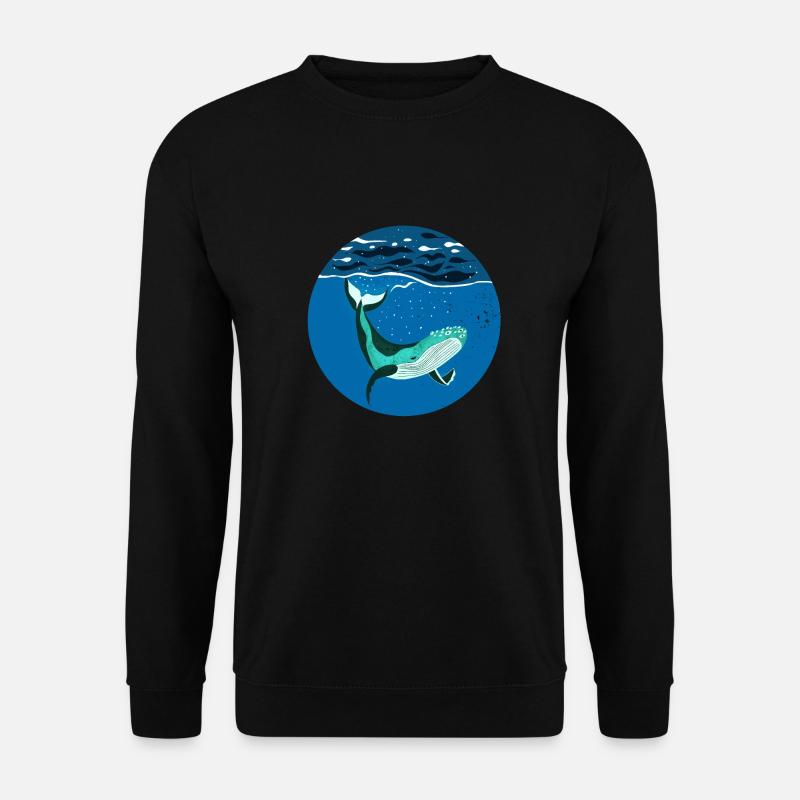 Humpback I Buckelwal unter Wasser - Unisex Pullover - Schwarz