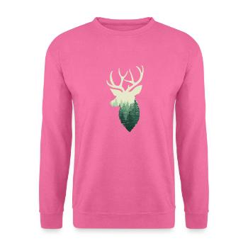 Deer with forest - Unisex Sweatshirt - pink - Front
