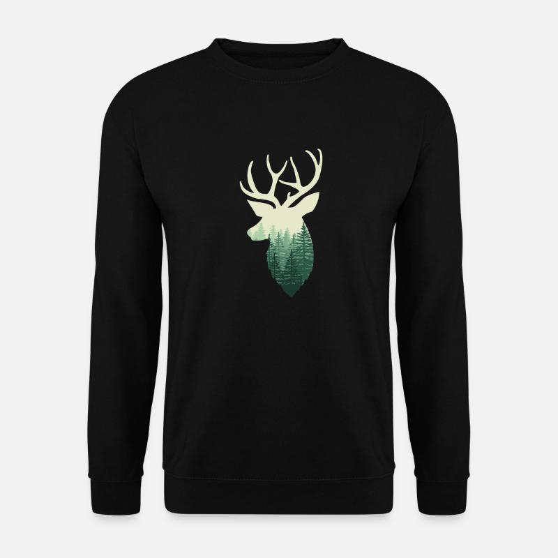 Deer with forest - Unisex Sweatshirt - black
