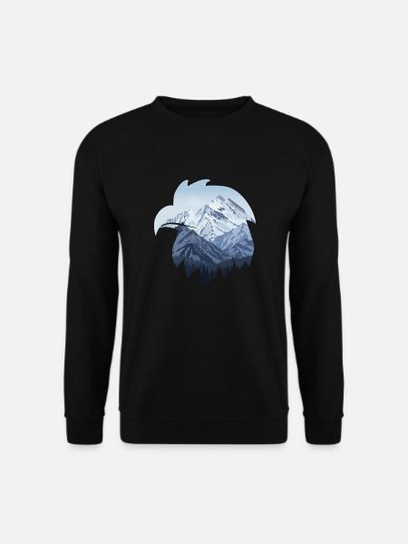 Eagle and snow-capped mountains - Unisex Sweatshirt - black