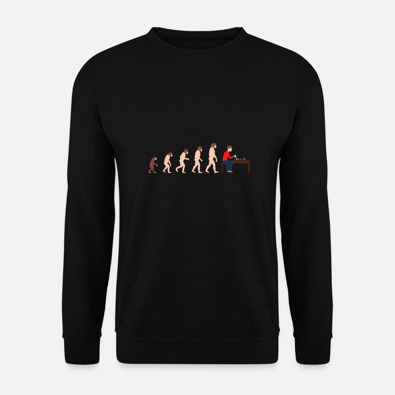 Evolution Schachspieler Lustige Geschenkidee - Unisex Pullover - Schwarz