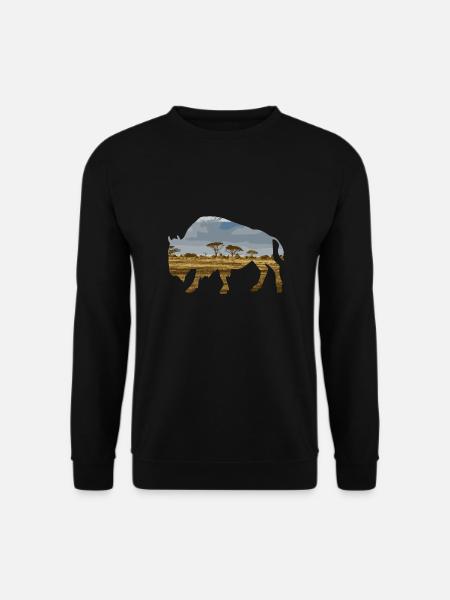 Double exposure animal bison gift idea - Unisex Sweatshirt - black