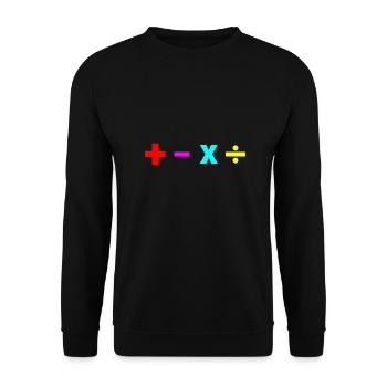 Mathe +-×÷ plus minus multiplizieren teilen Gift - Unisex Pullover - Schwarz - Vorne - Alina (178cm) & Michal (187cm)