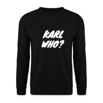 Karl wer? - Unisex Pullover - Schwarz - Vorne - Alina (178cm) & Michal (187cm)