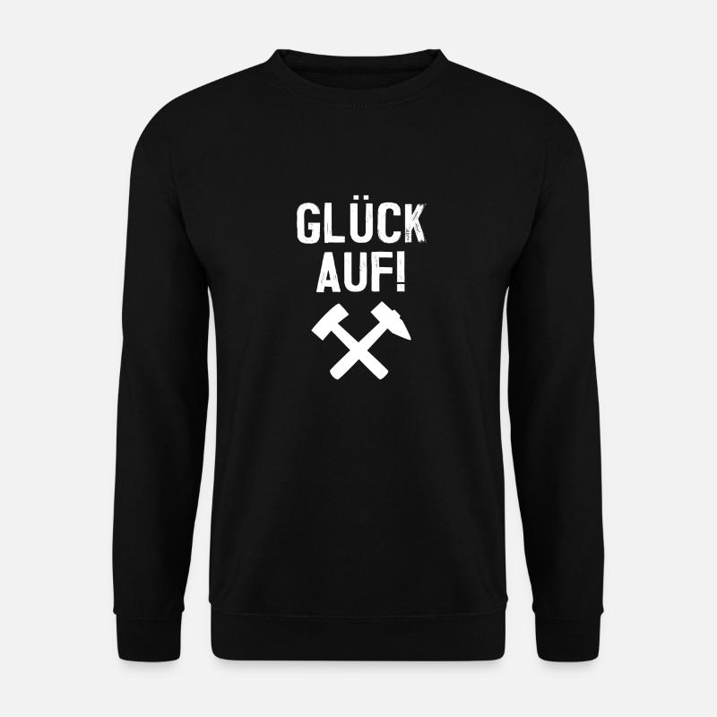 Glück auf schlägel und Eisen Ruhrpott Bergbau Gesc - Unisex Pullover - Schwarz