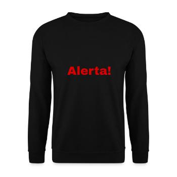 Alerta Antifaschist Alarm Nazis Links Rechts - Unisex Pullover - Schwarz - Vorne - Alina (178cm) & Michal (187cm)