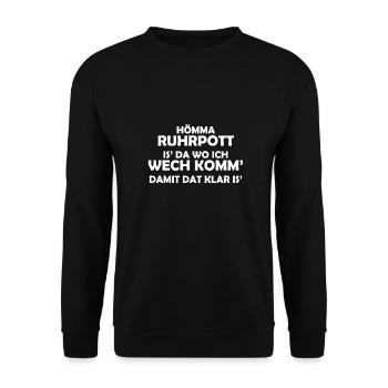 Hömma Ruhrpott Ruhrgebiet Geschenk - Unisex Pullover - Schwarz - Vorne - Alina (178cm) & Michal (187cm)