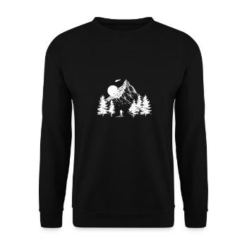 Hiking landscape Hiker hike gifts - Unisex Sweatshirt - black - Front - Alina (178cm) & Michal (187cm)