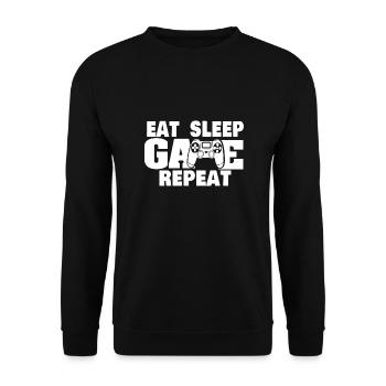 Spieler Zocker Gaming Lustiger Spuch Geburstag - Unisex Pullover - Schwarz - Vorne - Alina (178cm) & Michal (187cm)