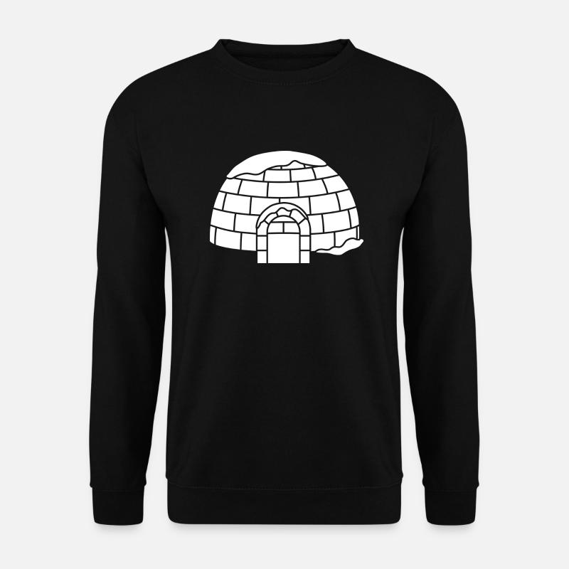 Iglu kuppelförmiges Schneehaus Eskimo Inuit - Unisex Pullover - Schwarz