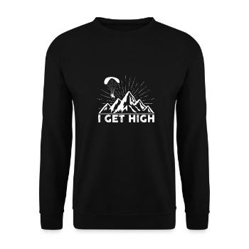 Paragliding Spruch Paraglider Gleitschirm Geschenk - Unisex Pullover - Schwarz - Vorne - Alina (178cm) & Michal (187cm)
