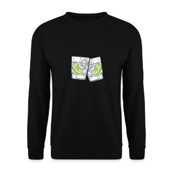 Gin glasses | Party alcohol booze tonic gifts - Unisex Sweatshirt - black - Front - Alina (178cm) & Michal (187cm)