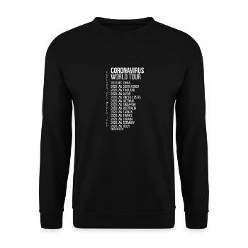 Tour du monde de CoronaVirus - Sweat-shirt Unisexe - noir - Devant - Alina (178cm) & Michal (187cm)