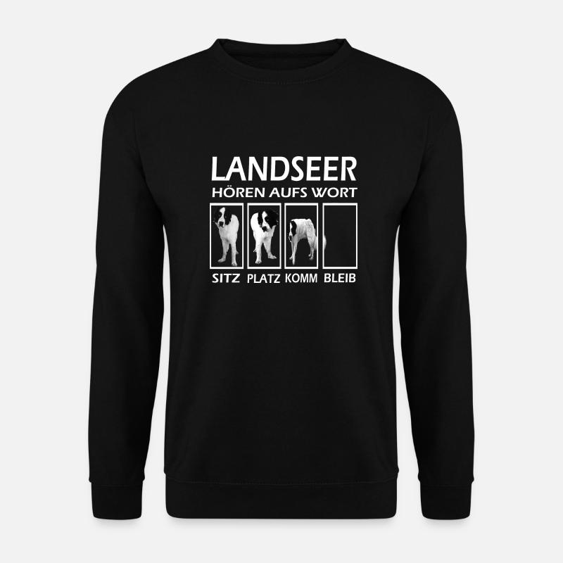 Landseer-Hund--Geschenkidee - Unisex Pullover - Schwarz