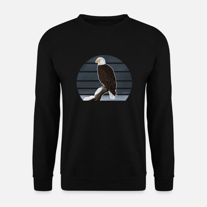 Bald eagle bird illustration - Unisex Sweatshirt - black
