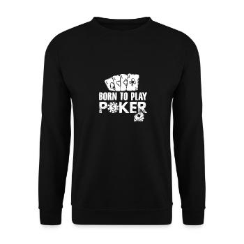 Poker Spieler | Pokerkarten Pokern Casino Geschenk - Unisex Pullover - Schwarz - Vorne - Alina (178cm) & Michal (187cm)