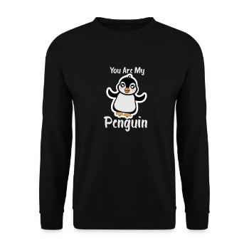 You Are My Penguin Süßer Pinguin Geschenkidee - Unisex Pullover - Schwarz - Vorne - Alina (178cm) & Michal (187cm)