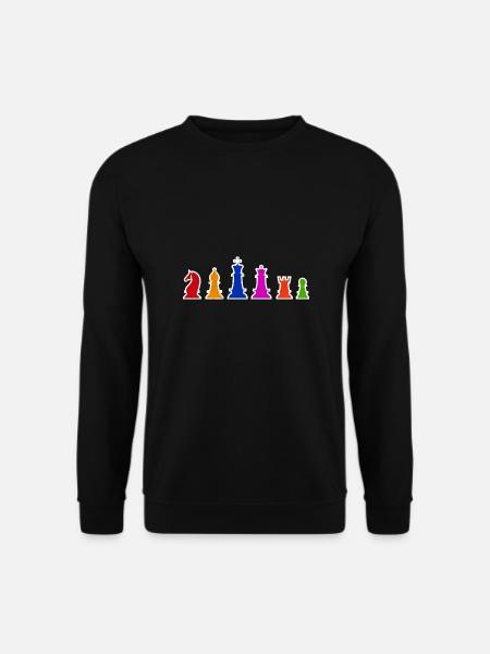 Schachfiguren Bunte Schachspieler Geschenkidee - Unisex Pullover - Schwarz
