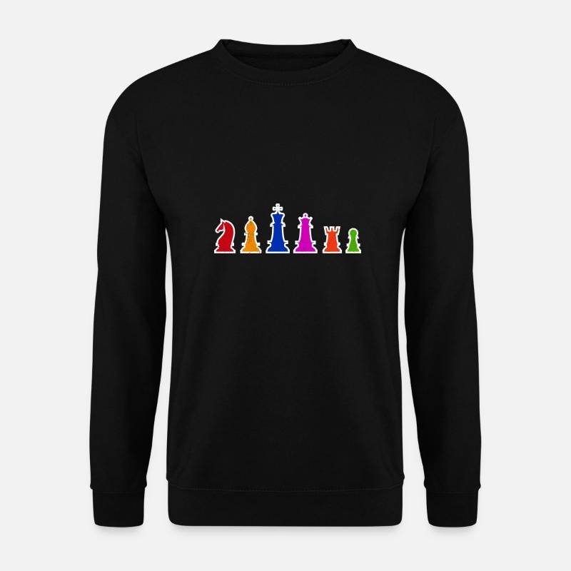 Pièces d'échecs Idée cadeau de joueurs d'échecs colorés - Sweat-shirt Unisexe - noir