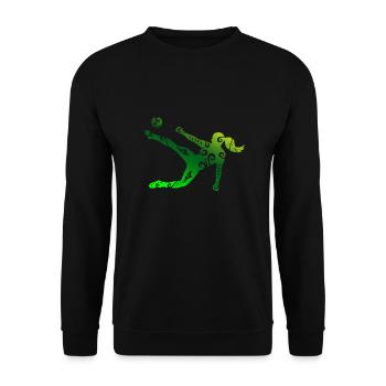 Maori Women's Football Kick Tribal Tattoo Gift - Unisex Sweatshirt - black - Front - Alina (178cm) & Michal (187cm)