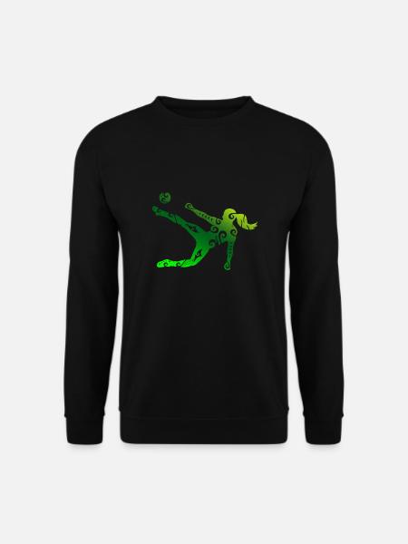 Maori Frauenfußball Kick Tribal Tattoo Geschenk - Unisex Pullover - Schwarz