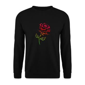 Tribal tattoo rose lover gift idea - Unisex Sweatshirt - black - Front - Alina (178cm) & Michal (187cm)