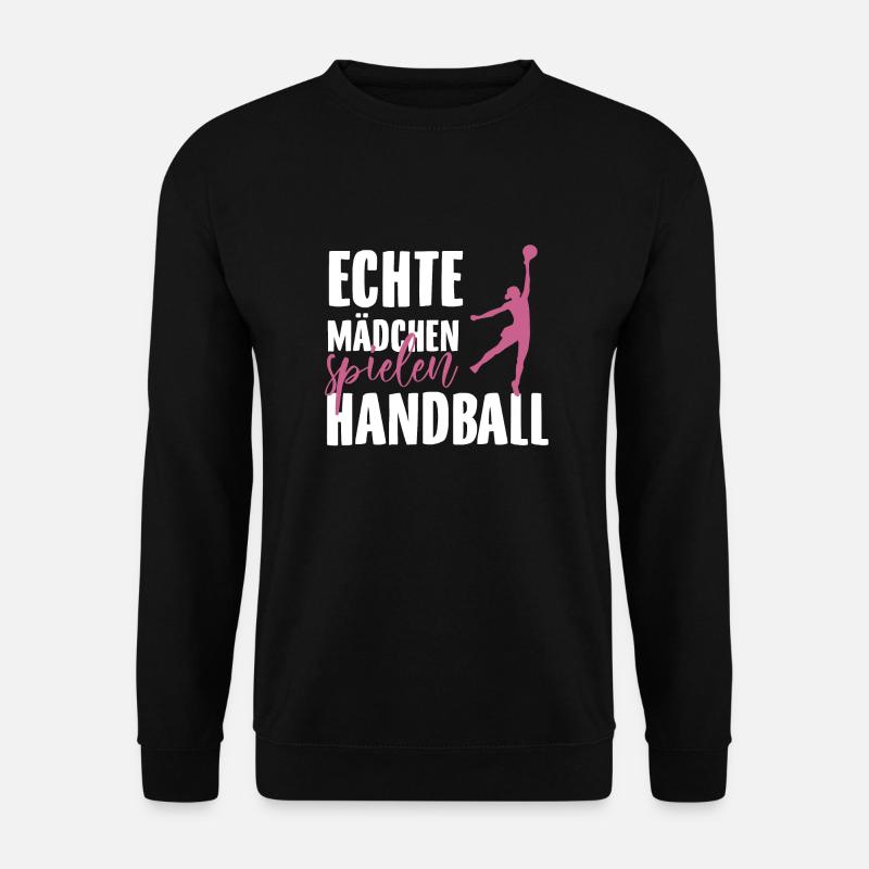 Handball Mädchen | Handballer Team Hobby Geschenke - Unisex Pullover - Schwarz