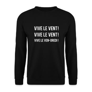 Vive le vendredi - Sweat-shirt Unisexe - noir - Devant - Alina (178cm) & Michal (187cm)