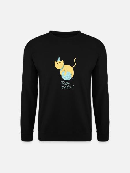 fuzzy the cute cat - Unisex Sweatshirt - black