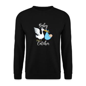Midwife | Pregnant obstetrician profession gifts - Unisex Sweatshirt - black - Front - Alina (178cm) & Michal (187cm)