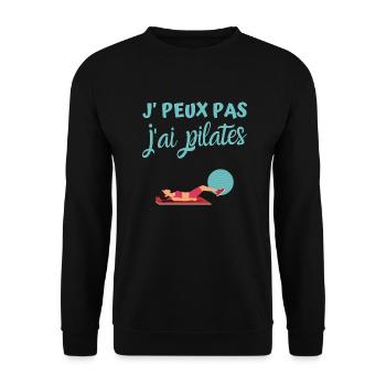 Je peux pas j'ai pilates humour - Sweat-shirt Unisexe - noir - Devant - Alina (178cm) & Michal (187cm)
