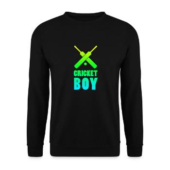 Cricket Boy Cricket Player Lustige Geschenkidee - Unisex Pullover - Schwarz - Vorne - Alina (178cm) & Michal (187cm)
