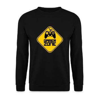 gamer zone geek manette game joystick Humor - Unisex Pullover - Schwarz - Vorne - Alina (178cm) & Michal (187cm)
