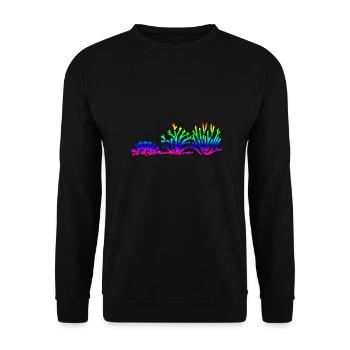 Maori Korallen Taucher Tribal Tattoo Geschenkidee - Unisex Pullover - Schwarz - Vorne - Alina (178cm) & Michal (187cm)
