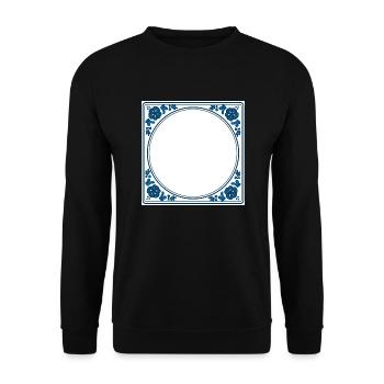 Empty Tile own text - Delft Blue - Unisex Sweatshirt - black - Front - Alina (178cm) & Michal (187cm)