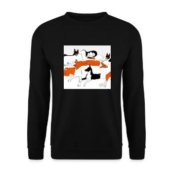 Chiens Basenji couchés - Sweat-shirt Unisexe - noir - Devant - Alina (178cm) & Michal (187cm)